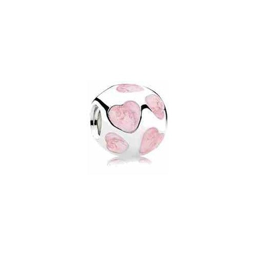 Charm Corazones Rosas Brillantes