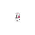 Charm Separador Corazones Brillantes Rosa