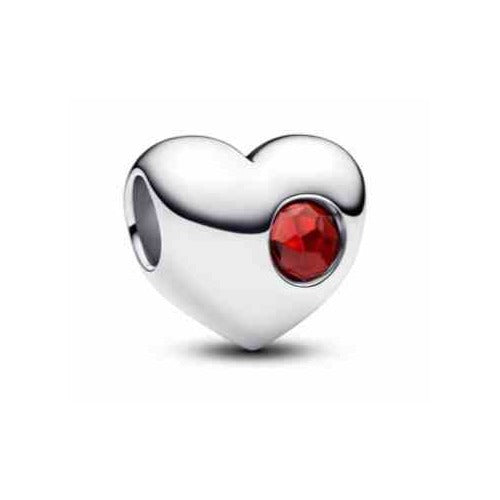 Charm Corazón con Piedra Roja