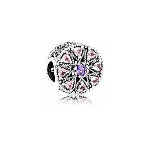 Charm Separador "Mandala Floral" con Circones Rosas y Morados