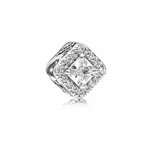Charm Cuadrado Radiante de Plata Esterlina