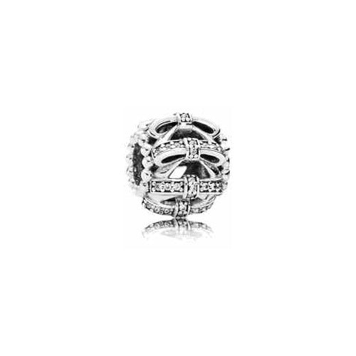 Charm Separador Lazos Brillantes Plata 925