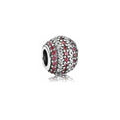 Charm Separador Pavé Rosa y Cristal Transparente