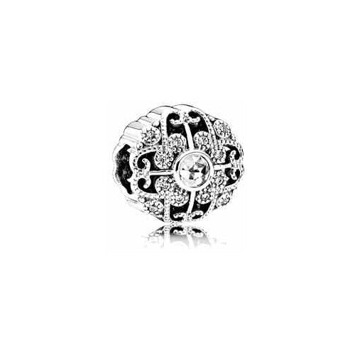 Charm Separador Filigrana Vintage con Circonitas