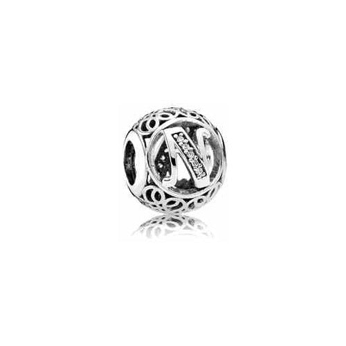 Charm Separador Letra N con Circonitas