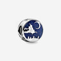 Charm Separaflor Silueta Bruja Luna Plateado y Azul