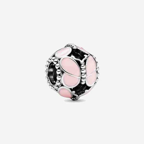 Charm Mariposas Rosadas en Plata Esterlina