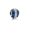 Charm Separador Azul Estrellado con Circonitas