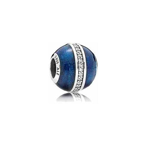 Charm Separador Azul Estrellado con Circonitas