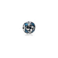 Charm Separador Azul con Diseños Plateados