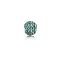 Charm Bola tipo Esmeralda Pave Plata