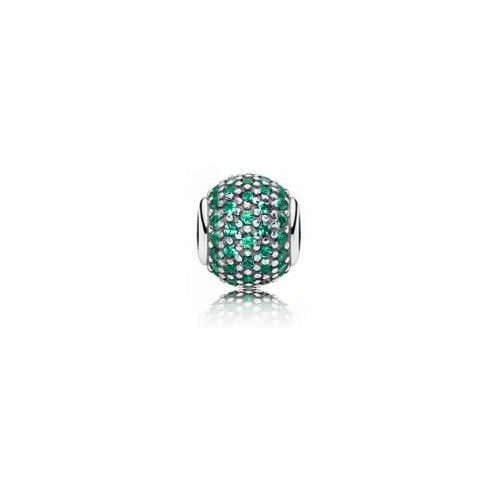Charm Bola tipo Esmeralda Pave Plata