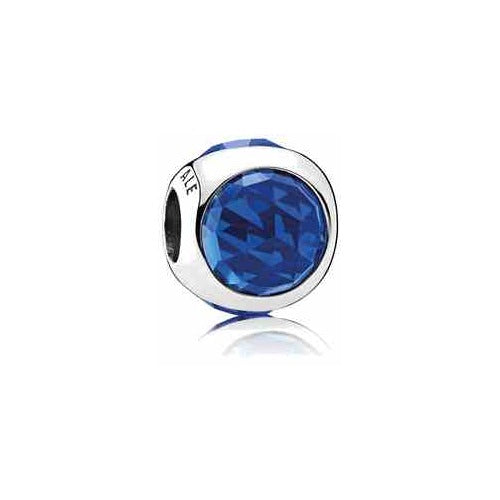 Charm Tipo Pan Brillante Azul tipo Zafiro