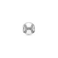 Charm Doble "H" con Circonitas Cúbicas