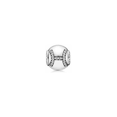 Charm Doble "H" con Circonitas Cúbicas