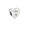 Charm Corazón con Corona plata y Circonita
