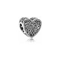 Charm Corazón Calado Filigrana Plata