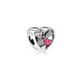 Dije Corazón "Love" con Corazón Rosa y Cristales