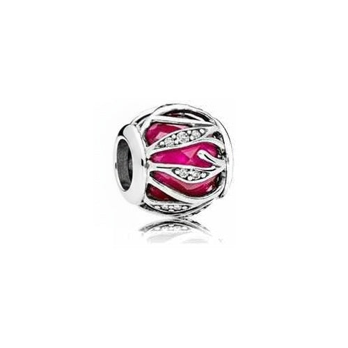 Charm Separador "Fuego Rosa" Plata 925 y Zirconias