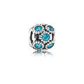 Charm Separador Flores Azules Brillantes