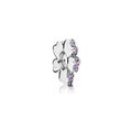 Charm Separador Flor con Circonitas Moradas