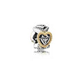 Charm Separador Corazón plata con Brillantes