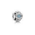 Charm Separador Flor de Cristal Azul y Transparente