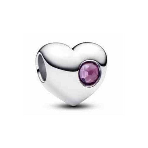 Charm Corazón con Circonita Rosa