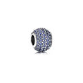 Separador Pavé de Circonita Azul y Plata