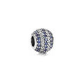 Charm Separador Pavé Azul Cobalto y Blanco