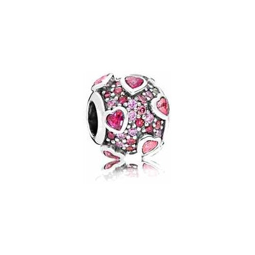 Charm Corazones Rosas y Rosados
