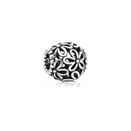 Charm Separador Flores Caladas Plata