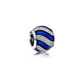 Charm Separador Azul Ondulado con Cristales