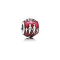 Charm "Familia Felíz" en Plata Esterlina y Esmalte Rojo