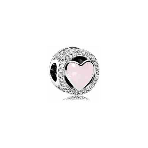 Charm Separador Corazón Rosa Brillante