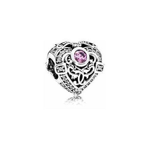Corazón Celestial con Circonia Rosa