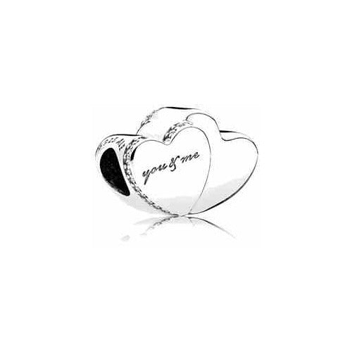 Charm "You & Me" en forma de corazón doble