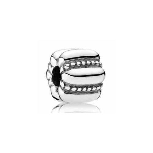 Charm Clip Plata con Bordes Moleteados