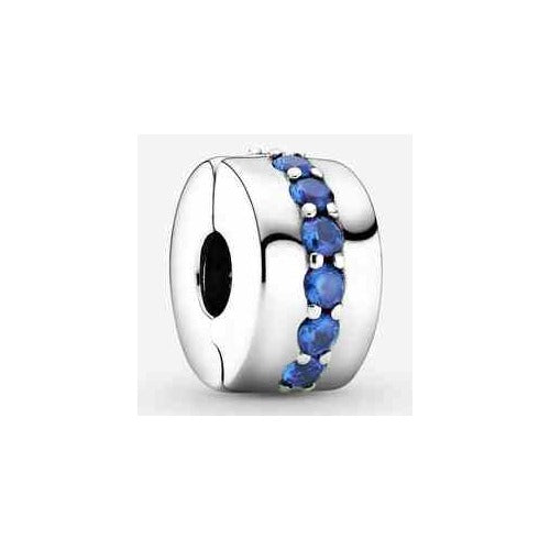 Charm Clip Brillante con tipo Zafiros Azules