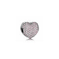 Charm Corazón Rosa Brillante