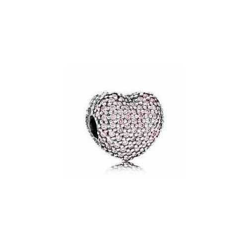 Charm Corazón Rosa Brillante