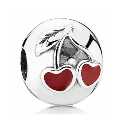 Charm Dije de Cerezas Dobles Rojas en Plata