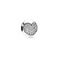 Charm Clip Corazón Brillante de Plata Esterlina