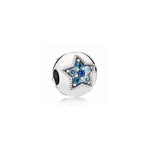 Charm Clip Estrella Brillante Azul