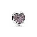 Charm Corazón Rosa Brillante