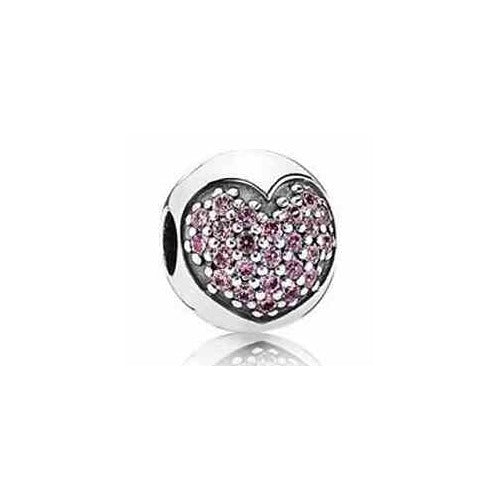 Charm Corazón Rosa Brillante