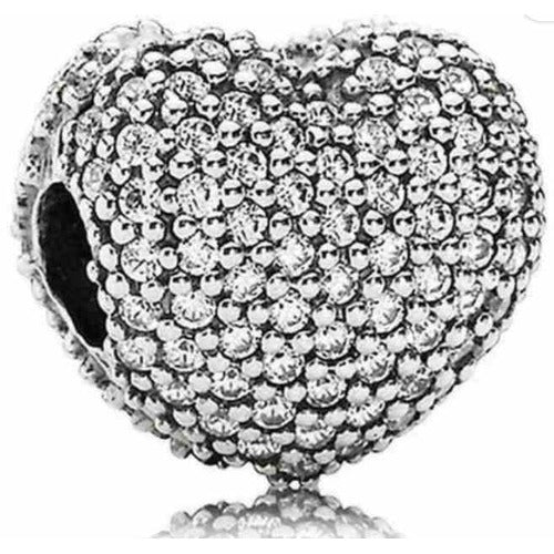 Charm Corazón Pavonado con Circonitas