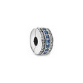 Charm Clip Pavé Doble Azul