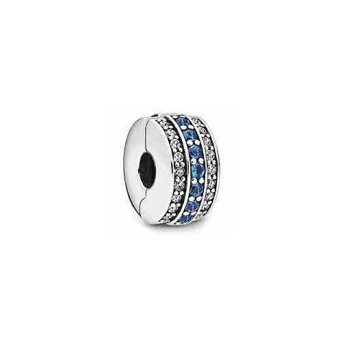Charm Clip Pavé Doble Azul
