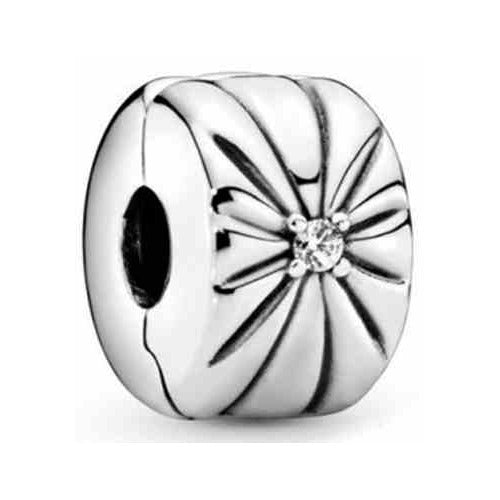 Charm Clip Flor Resplandeciente con Circonita